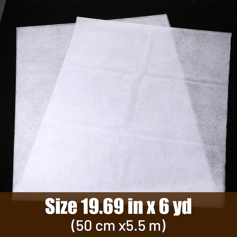 Bruislard Double Sided Fusible Web 19.69in x 5.5yd White Iron-On Adhesive Non-Woven Fusible Interfacing Light Weight Bonding Web for Fabric Applique Sewing DIY Crafts Supplies - Image 2